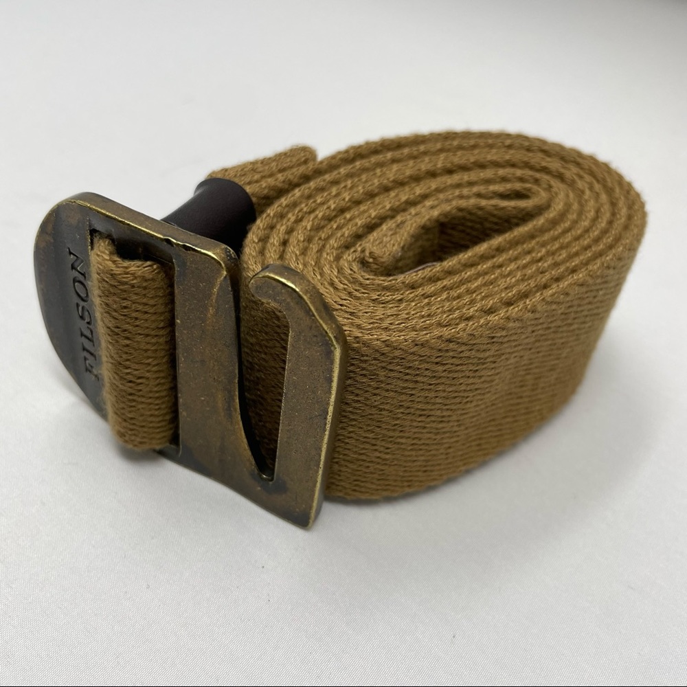 Filson Brown Belt with Brass Buckle